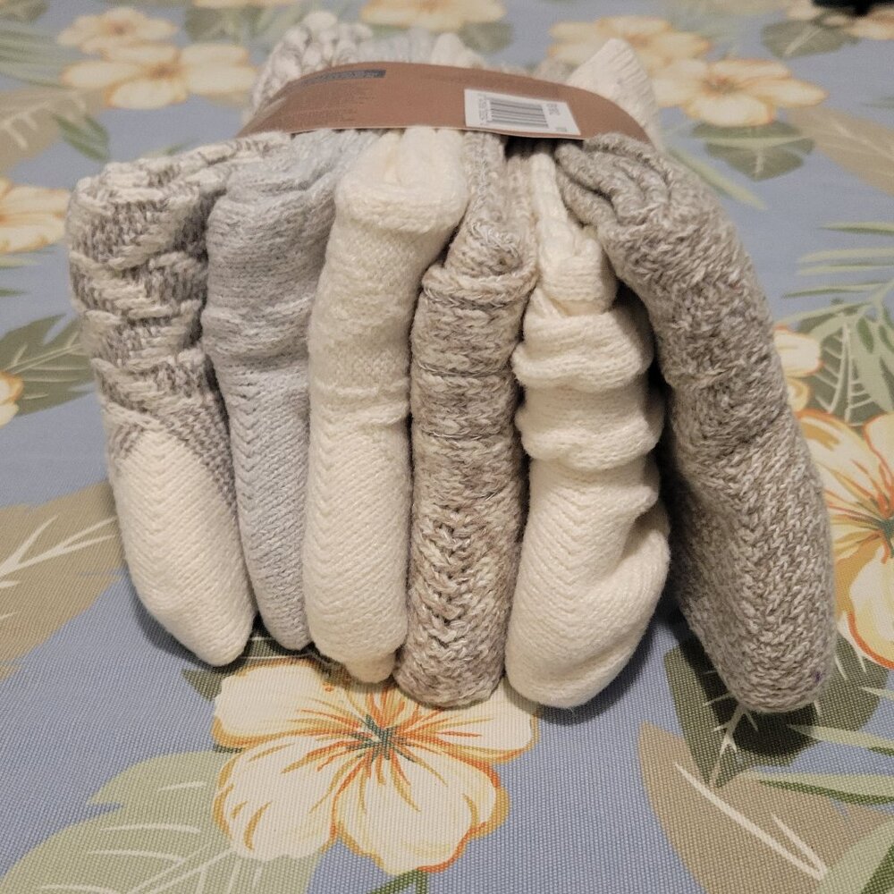 Bearpaw Women's Boot Sock, 6-pair, Ivory - Picture 5 of 10